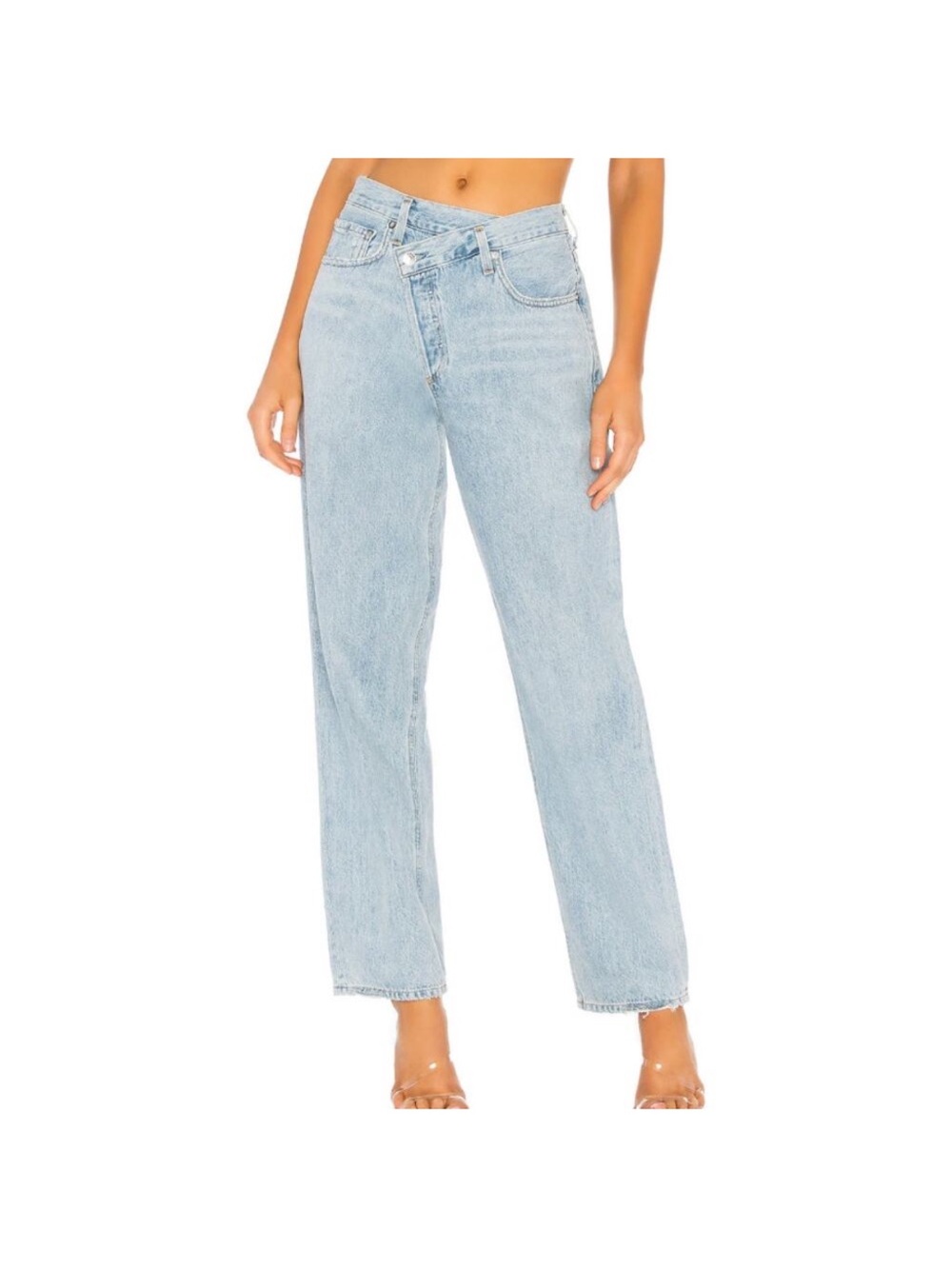 AGOLDE Light Blue Criss Cross Boyfriend Jeans
